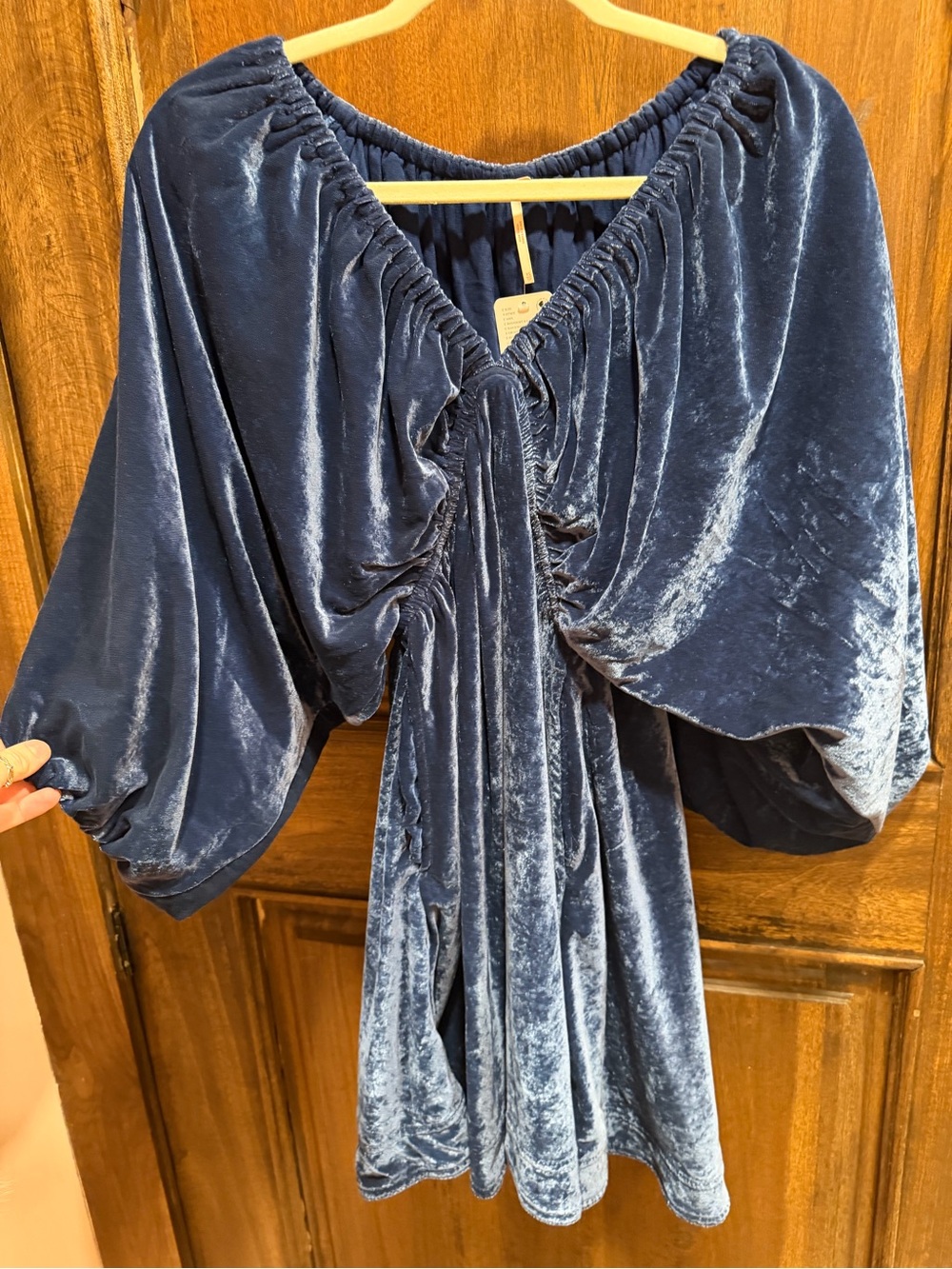 Free People Velvet Navy Blue Mini Dress